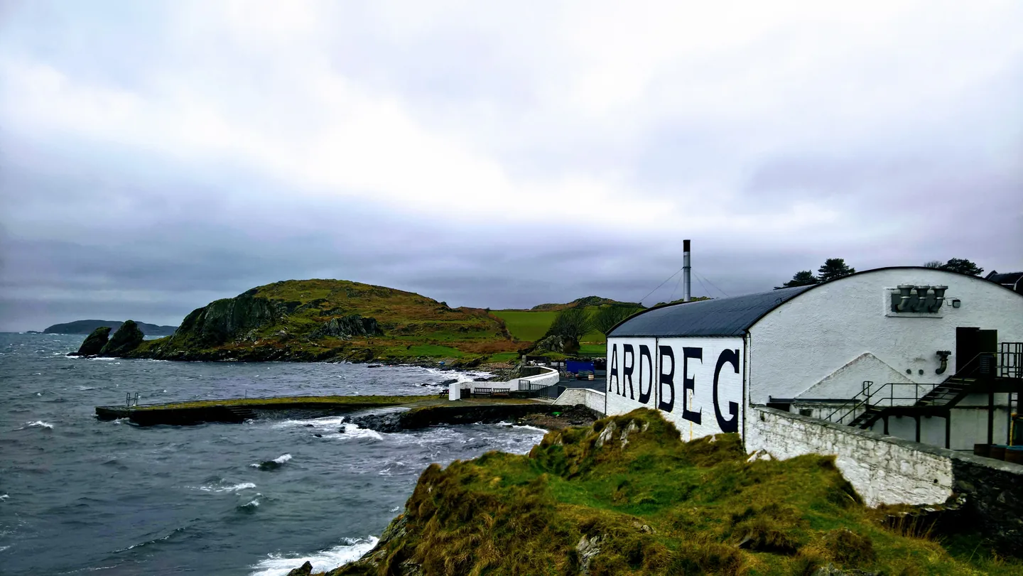 Ardbeg Distillery buildings on the Isle of Islay